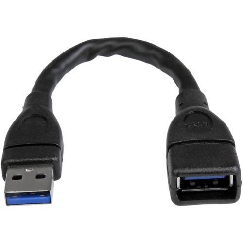 StarTech 6in Black USB 3.0 Extension Adapter Cable A to A - M/F (USB3EXT6INBK)