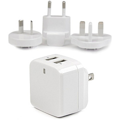 StarTech Travel USB Wall Charger - 2 Port - White - Universal Travel Adapter - International Power Adapter - USB Charger (USB2PACWH) StarTech Travel USB Wall Charger - 2 Port - White - Universal Travel Adapter - International Power Adapter - USB Charger (USB2PACWH)