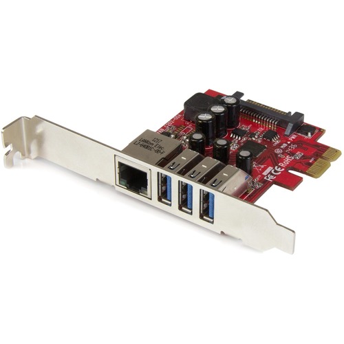 StarTech 3 Port PCI Express USB 3.0 Card + Gigabit Ethernet (PEXUSB3S3GE)
