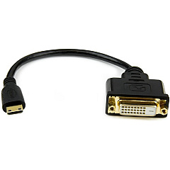 StarTech 8 in (20cm) Mini HDMI to DVI Cable, DVI-D to HDMI Cable (1920x1200p), HDMI Mini Male to DVI-D Female Display Cable Adapter (HDCDVIMF8IN) StarTech 8 in (20cm) Mini HDMI to DVI Cable, DVI-D to HDMI Cable (1920x1200p), HDMI Mini Male to DVI-D Female Display Cable Adapter (HDCDVIMF8IN)