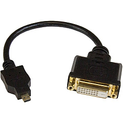 StarTech Micro HDMI to DVI Adapter, Micro HDMI to DVI Converter, Micro HDMI Type-D Device to DVI-D Monitor/Display, 8in (20cm) Cable (HDDDVIMF8IN) StarTech Micro HDMI to DVI Adapter, Micro HDMI to DVI Converter, Micro HDMI Type-D Device to DVI-D Monitor/Display, 8in (20cm) Cable (HDDDVIMF8IN)