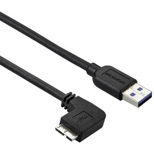 StarTech 2m 6 ft Slim Micro USB 3.0 Cable - M/M - USB 3.0 A to Left-Angle Micro USB - USB 3.1 Gen 1 (5 Gbps) (USB3AU2MLS)