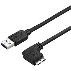 StarTech 2m 6 ft Slim Micro USB 3.0 Cable - M/M - USB 3.0 A to Right-Angle Micro USB - USB 3.1 Gen 1 (5 Gbps) (USB3AU2MRS) StarTech 2m 6 ft Slim Micro USB 3.0 Cable - M/M - USB 3.0 A to Right-Angle Micro USB - USB 3.1 Gen 1 (5 Gbps) (USB3AU2MRS)