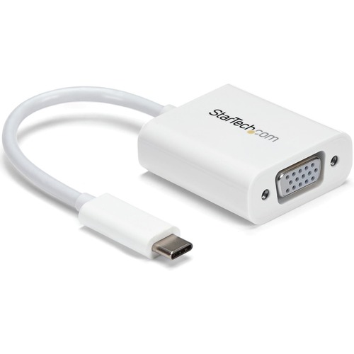 StarTech USB-C to VGA Adapter - White - Thunderbolt 3 Compatible - USB C Adapter - USB Type C to VGA Dongle Converter (CDP2VGAW)
