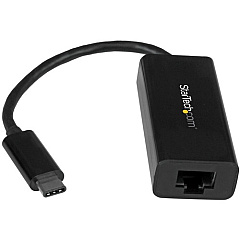 StarTech USB C to Gigabit Ethernet Adapter - Thunderbolt 3 - 10/100/1000Mbps - Black (US1GC30B)