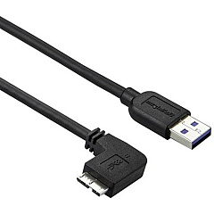 StarTech 1m 3 ft Slim Micro USB 3.0 Cable - M/M - USB 3.0 A to Left-Angle Micro USB - USB 3.1 Gen 1 (5 Gbps) (USB3AU1MLS)