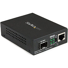 StarTech Gigabit Ethernet Fiber Media Converter with Open SFP Slot - Supports 10/100/1000 Networks (MCM1110SFP)