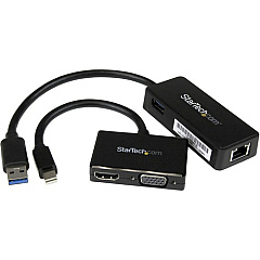 StarTech 2-in-1 Accessory Kit for Surface and Surface Pro 4 - mDP to HDMI or VGA - USB 3.0 to GbE - Also works with Surface Pro 3 and Surface 3 (MSTS3MDPUGBK)