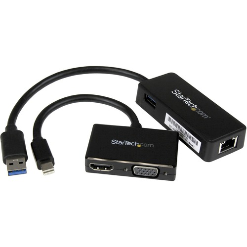 StarTech 2-in-1 Accessory Kit for Surface and Surface Pro 4 - mDP to HDMI or VGA - USB 3.0 to GbE - Also works with Surface Pro 3 and Surface 3 (MSTS3MDPUGBK)