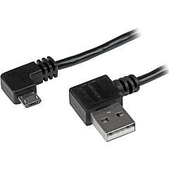 StarTech 2m 6 ft Micro-USB Cable with Right-Angled Connectors - M/M - USB A to Micro B Cable (USB2AUB2RA2M)