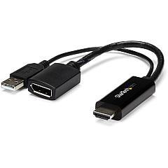 StarTech HDMI to DisplayPort Adapter - 4K 30Hz - HDMI to DisplayPort Converter - Compact HDMI to DP Adapter - USB-Powered (HD2DP) StarTech HDMI to DisplayPort Adapter - 4K 30Hz - HDMI to DisplayPort Converter - Compact HDMI to DP Adapter - USB-Powered (HD2DP)