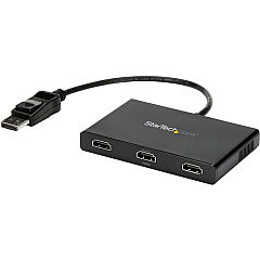 StarTech 3-Port Multi Monitor Adapter, DisplayPort to 3x HDMI MST Hub, Triple 1080p, Video Splitter for Extended Desktop Mode, Windows (MSTDP123HD)