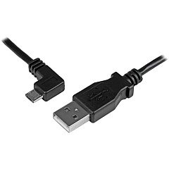 StarTech 2m 6 ft Left Angle Micro-USB Charge-and-Sync Cable M/M - USB 2.0 A to Micro-USB - 24 AWG (USBAUB2MLA)