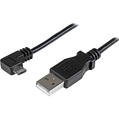 StarTech 2m 6 ft Right Angle Micro-USB Charge and Sync Cable M/M - USB 2.0 A to Micro USB - 24 AWG (USBAUB2MRA)