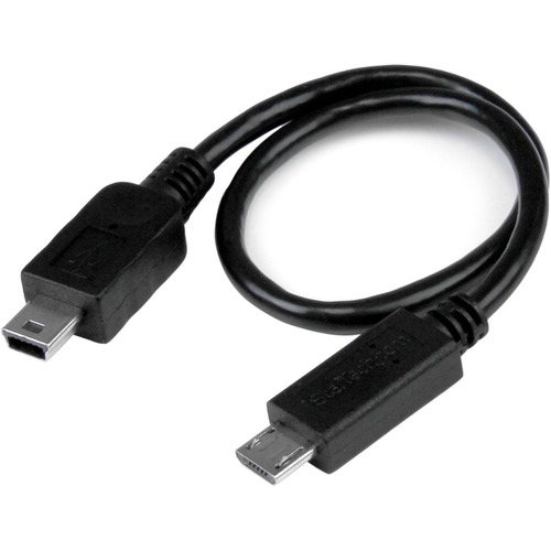 StarTech 8in USB OTG Cable - Micro USB to Mini USB - M/M - USB OTG Adapter - 8 inch (UMUSBOTG8IN)