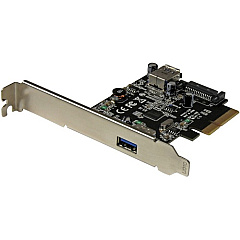 StarTech 2 Port USB 3.1 (10Gbps) Card - USB-A 1x External 1x Internal - PCIe USB 3.1 Card with Type-A - PCI Express - Supports UASP (PEXUSB311EI)