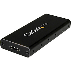 StarTech USB 3.1 Gen 2 (10Gbps) mSATA Drive Enclosure - Aluminum - Portable Data Storage for mSATA and mSATA Mini (Half-Size) (SMS1BMU313)