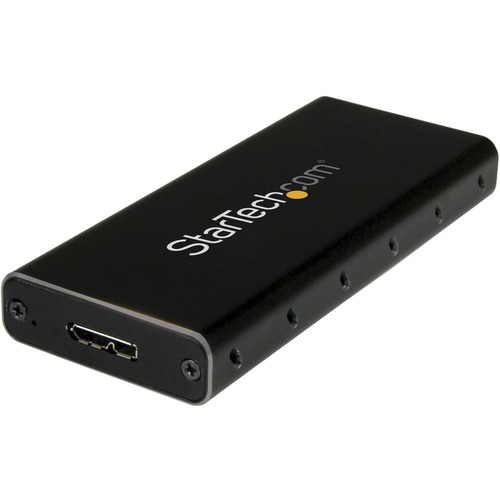 StarTech USB 3.1 Gen 2 (10Gbps) mSATA Drive Enclosure - Aluminum - Portable Data Storage for mSATA and mSATA Mini (Half-Size) (SMS1BMU313)