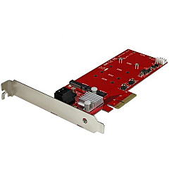 StarTech 2x M.2 NGFF SSD RAID Controller Card plus 2x SATA III Ports - PCIe - Two Slot PCI Express M.2 RAID Card plus Two SATA Ports (PEXM2SAT3422)