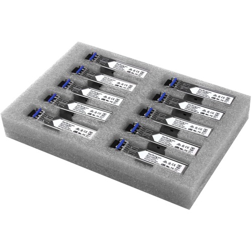 StarTech Cisco GLC-LH-SMD Compatible SFP Module 10 Pack - 1000BASE-LX/LH 1GbE Gigabit Ethernet Single Mode Fiber SMF Optic Transceiver (GLCLHSMD10ST)
