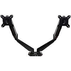 StarTech Dual Monitor Arm - USB Hub and Audio Ports in Base - Monitors up to 32" - VESA Monitor Stand Desk Mount (ARMSLIMDUO)