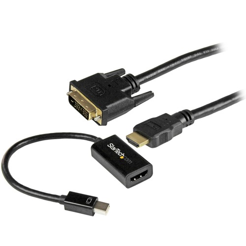 StarTech mDP to DVI Connectivity Kit - Active Mini DisplayPort to HDMI Converter with 6 ft HDMI to DVI Cable - mDP to DVI Adapter Bundle (MDPHDDVIKIT)
