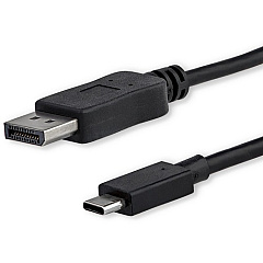 StarTech 3ft/1m USB C to DisplayPort 1.2 Cable 4K 60Hz - USB Type-C to DP Video Adapter Monitor Cable HBR2 - TB3 Compatible - Black (CDP2DPMM1MB)