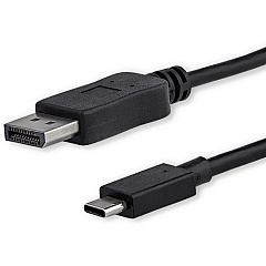 StarTech 6ft/1.8m USB C to DisplayPort 1.2 Cable 4K 60Hz - USB Type-C to DP Video Adapter Monitor Cable HBR2 - TB3 Compatible - Black (CDP2DPMM6B)