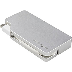 StarTech Aluminum Travel A/V Adapter: 3-in-1 Mini DisplayPort to VGA, DVI or HDMI - mDP Adapter - 4K (MDPVGDVHD4K)