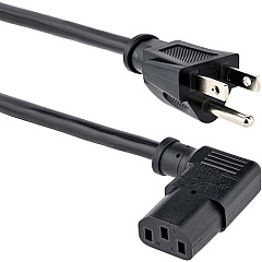 StarTech 3ft (1m )Computer Power Cord, NEMA 5-15P to Right Angle C13, 10A 125V, 18AWG, Replacement AC Power Cord, Monitor Power Cable (PXT101L3)