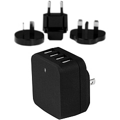 StarTech Travel USB Wall Charger - 4 Port - Black - Universal Travel Adapter - International Power Adapter - USB Charger (USB4PACBK)