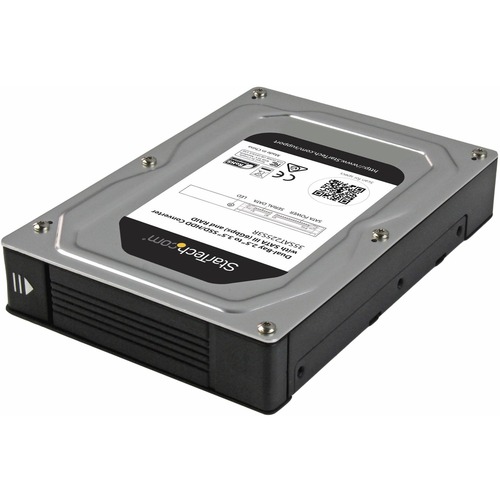 StarTech Dual-Bay 2.5in to 3.5in SATA Hard Drive Adapter Enclosure with RAID - Supports SATA III & RAID 0, 1, Spanning, JBOD Aluminum (35SAT225S3R)
