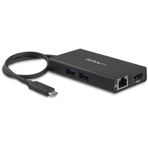 StarTech USB-C Multiport Adapter - USB-C Travel Dock w/ 4K HDMI - 60W PD Pass-Through, GbE, 2x USB-A - Mini USB Type-C Docking Station (DKT30CHPD)