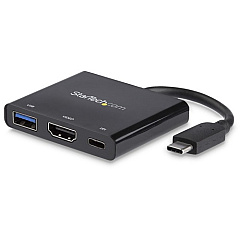StarTech USB C Multiport Adapter with HDMI 4K & 1x USB 3.0 - PD - Mac & Windows - USB Type C All in One Video Adapter (CDP2HDUACP)