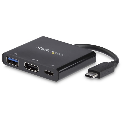 StarTech USB C Multiport Adapter with HDMI 4K & 1x USB 3.0 - PD - Mac & Windows - USB Type C All in One Video Adapter (CDP2HDUACP)