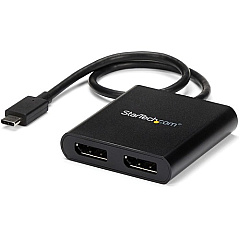 StarTech 2-Port Multi Monitor Adapter - USB-C to DisplayPort 1.2 Video Splitter - USB-C to Dual DP MST Hub - TB3 Compatible - Windows (MSTCDP122DP)