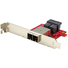 StarTech Mini-SAS Adapter - Dual SFF-8643 to SFF-8644 - with Full and Low-Profile Brackets - 12Gbps (SFF86448PLT2)