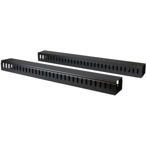 StarTech Vertical Cable Organizer with Finger Ducts - Vertical Cable Management Panel - Rack-Mount Cable Raceway - 0U - 6 ft. (CMVER40UF)