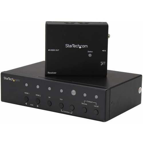 StarTech Multi-Input HDBaseT Extender with Built-in Switch - DisplayPort VGA and HDMI Over CAT5e or CAT6 - Up to 4K - up to 230 ft (STDHVHDBT)