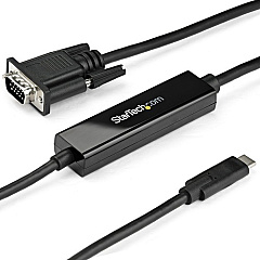 StarTech 3ft/1m USB C to VGA Cable - 1920x1200/1080p USB Type C DP Alt Mode to VGA Video Monitor Adapter Cable -Works w/ Thunderbolt 3 (CDP2VGAMM1MB)