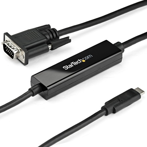 StarTech 3ft/1m USB C to VGA Cable - 1920x1200/1080p USB Type C DP Alt Mode to VGA Video Monitor Adapter Cable -Works w/ Thunderbolt 3 (CDP2VGAMM1MB)