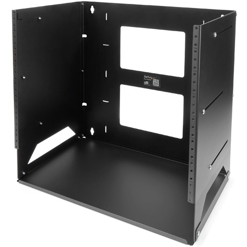 StarTech 8U Wallmount Server Rack with Built-in Shelf - Solid Steel - Adjustable Depth 12in to 18in (WALLSHELF8U)