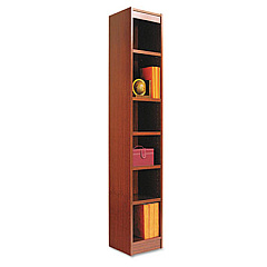 Alera Narrow Profile Bookcase, Wood Veneer, Six-Shelf, 11.81w x 11.81d x 71.73h, Medium Cherry (ALEBCS67212MC)