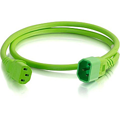 C2G 3ft 18AWG Power Cord (IEC320C14 to IEC320C13) - Green (17489)