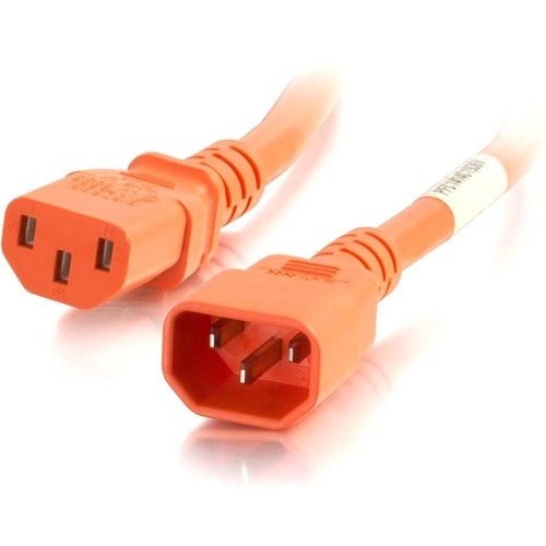 C2G 10ft 18AWG Power Cord (IEC320C14 to IEC320C13) - Orange (17518)