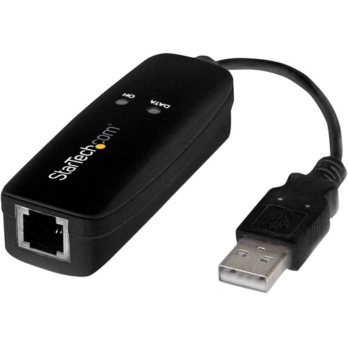 StarTech USB 2.0 Fax Modem - 56K External Hardware USB Dial Up V.92 Modem/ Dongle/Adapter - Computer Data Modem USB to Telephone Jack (USB56KEMH2)