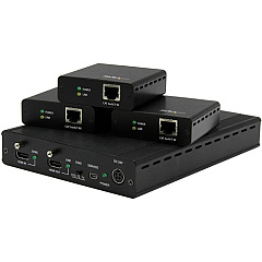 StarTech 3 Port HDBaseT Extender Kit with 3 Receivers - 1x3 HDMI over CAT5e/CAT6 Splitter - 1-to-3 HDBaseT Distribution System - Up to 4K (ST124HDBT)