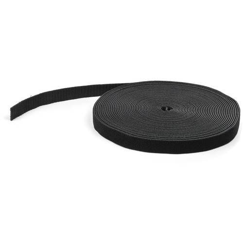 StarTech Hook-and-Loop Cable Management Tie - 50 ft. Bulk Roll - Black - Cut-to-Size Cable Wrap / Straps (HKLP50)