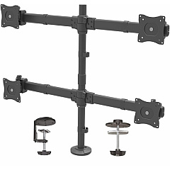 StarTech Desk Mount Quad Monitor Arm - 4 VESA Displays up to 27" - Ergonomic Height Adjustable Articulating Pole Mount - Clamp/Grommet (ARMQUAD) StarTech Desk Mount Quad Monitor Arm - 4 VESA Displays up to 27" - Ergonomic Height Adjustable Articulating Pole Mount - Clamp/Grommet (ARMQUAD)