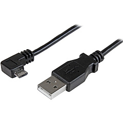 StarTech 0.5 m Right Angle Micro USB Cable - Charge and Sync Cable - USB to Micro USB - 24 AWG (USBAUB50CMRA) StarTech 0.5 m Right Angle Micro USB Cable - Charge and Sync Cable - USB to Micro USB - 24 AWG (USBAUB50CMRA)